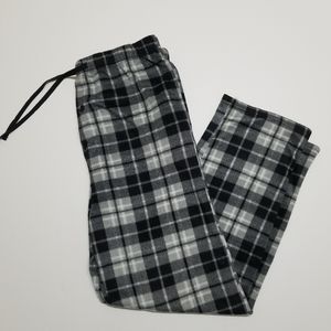 Plaid fleece pajama bottoms